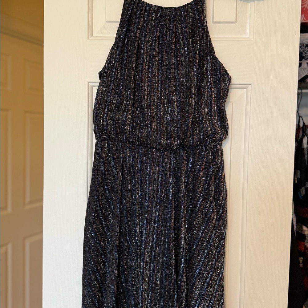 Shimmery Black with Multicolor Accent Women's Mini Dress